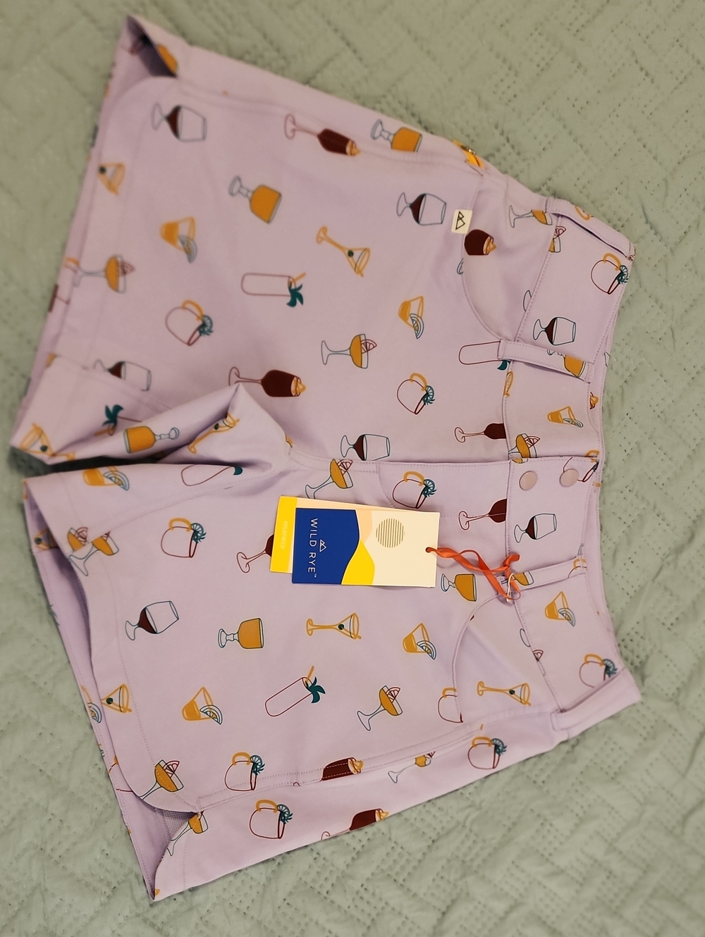 Wild Fable Lavender Cocktail-Print Athletic Shorts